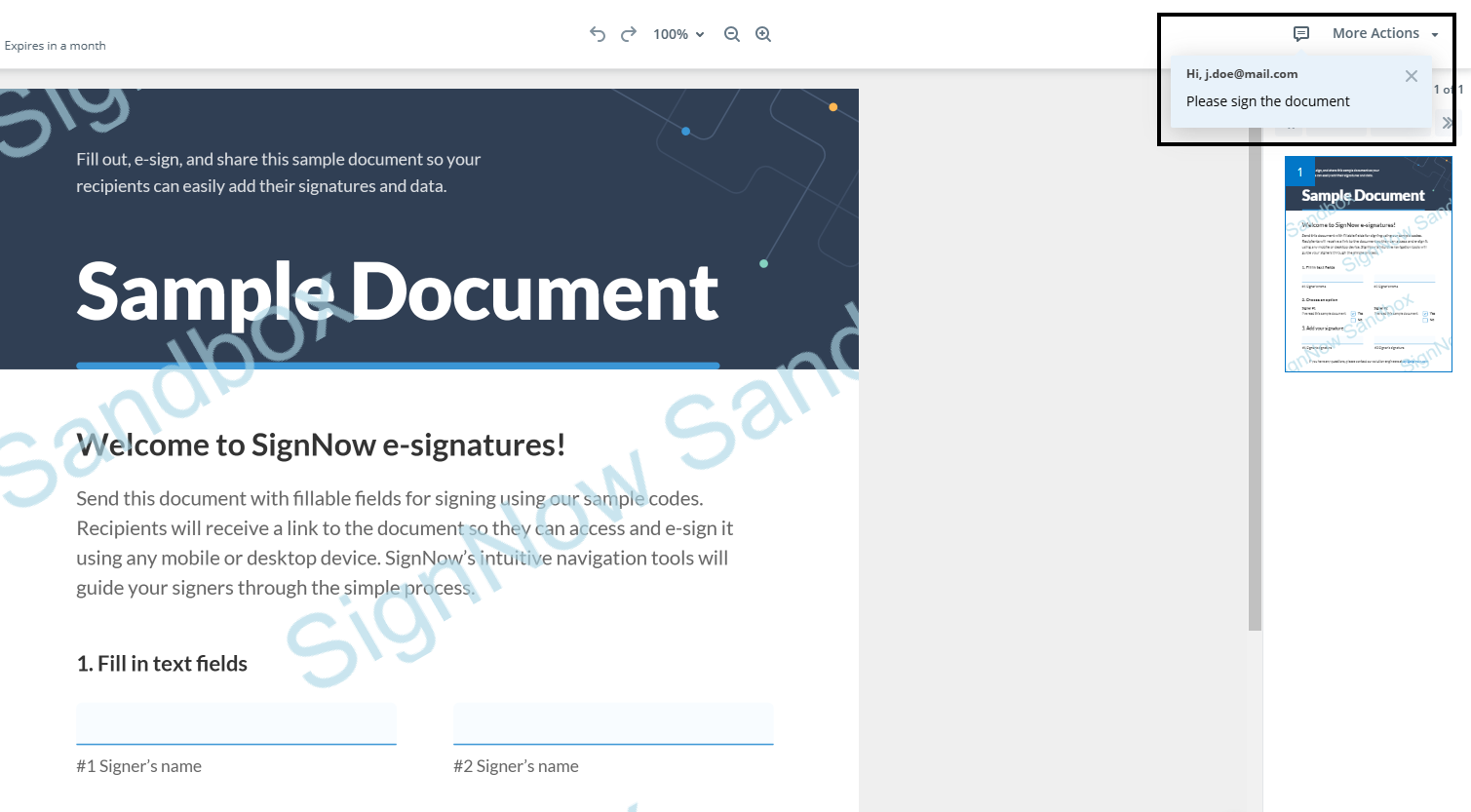 Welcome message example